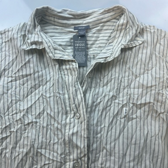 Aerie Striped Half Buttoned Shirt S120-1 - Picture 2 of 7